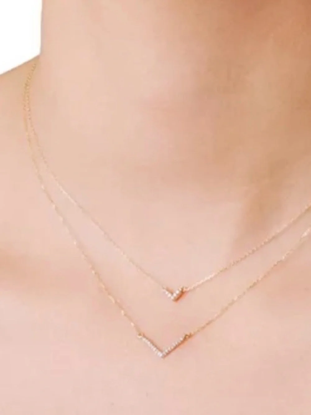 Adina Reyter V-Shaped Gold Pave diamond  Pendant Necklace